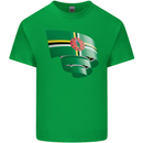 Curled Dominica Flag Dominican Day Football Kids T-Shirt Childrens Irish Green
