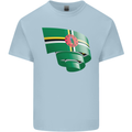 Curled Dominica Flag Dominican Day Football Kids T-Shirt Childrens Light Blue