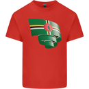 Curled Dominica Flag Dominican Day Football Kids T-Shirt Childrens Red