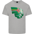 Curled Dominica Flag Dominican Day Football Kids T-Shirt Childrens Sports Grey