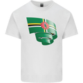 Curled Dominica Flag Dominican Day Football Kids T-Shirt Childrens White