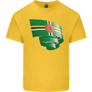 Curled Dominica Flag Dominican Day Football Kids T-Shirt Childrens Yellow