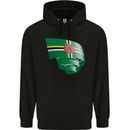 Curled Dominica Flag Dominican Day Football Mens 80% Cotton Hoodie Black