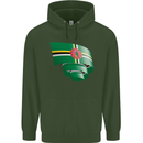 Curled Dominica Flag Dominican Day Football Mens 80% Cotton Hoodie Forest Green