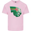 Curled Dominica Flag Dominican Day Football Mens Cotton T-Shirt Tee Top Light Pink