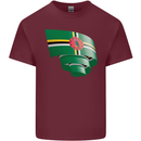 Curled Dominica Flag Dominican Day Football Mens Cotton T-Shirt Tee Top Maroon