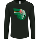 Curled Dominica Flag Dominican Day Football Mens Long Sleeve T-Shirt Black