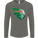 Curled Dominica Flag Dominican Day Football Mens Long Sleeve T-Shirt Charcoal