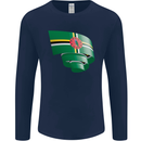 Curled Dominica Flag Dominican Day Football Mens Long Sleeve T-Shirt Navy Blue