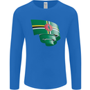 Curled Dominica Flag Dominican Day Football Mens Long Sleeve T-Shirt Royal Blue