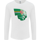 Curled Dominica Flag Dominican Day Football Mens Long Sleeve T-Shirt White