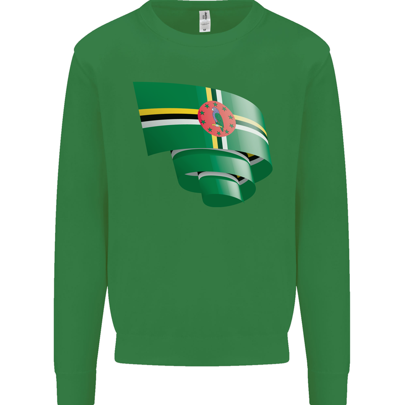 Curled Dominica Flag Dominican Day Football Mens Sweatshirt Jumper Irish Green