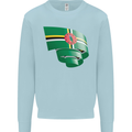 Curled Dominica Flag Dominican Day Football Mens Sweatshirt Jumper Light Blue