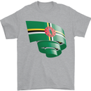 Curled Dominica Flag Dominican Day Football Mens T-Shirt 100% Cotton Sports Grey