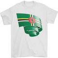 Curled Dominica Flag Dominican Day Football Mens T-Shirt 100% Cotton White