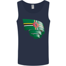 Curled Dominica Flag Dominican Day Football Mens Vest Tank Top Navy Blue