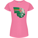 Curled Dominica Flag Dominican Day Football Womens Petite Cut T-Shirt Azalea