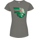 Curled Dominica Flag Dominican Day Football Womens Petite Cut T-Shirt Charcoal