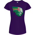 Curled Dominica Flag Dominican Day Football Womens Petite Cut T-Shirt Purple