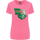 Curled Dominica Flag Dominican Day Football Womens Wider Cut T-Shirt Azalea
