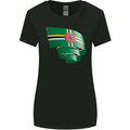 Curled Dominica Flag Dominican Day Football Womens Wider Cut T-Shirt Black