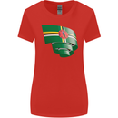 Curled Dominica Flag Dominican Day Football Womens Wider Cut T-Shirt Red