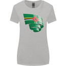 Curled Dominica Flag Dominican Day Football Womens Wider Cut T-Shirt Sports Grey