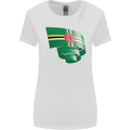 Curled Dominica Flag Dominican Day Football Womens Wider Cut T-Shirt White