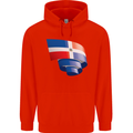 Curled Dominican Republic Flag Dominicanos Day Childrens Kids Hoodie Bright Red
