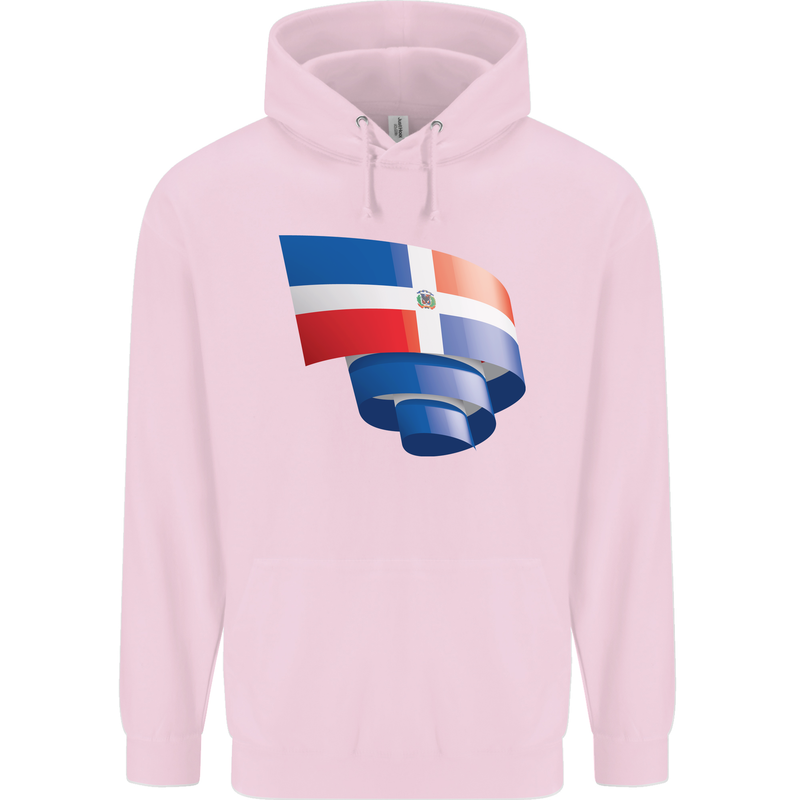 Curled Dominican Republic Flag Dominicanos Day Childrens Kids Hoodie Light Pink