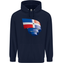 Curled Dominican Republic Flag Dominicanos Day Childrens Kids Hoodie Navy Blue