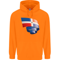 Curled Dominican Republic Flag Dominicanos Day Childrens Kids Hoodie Orange