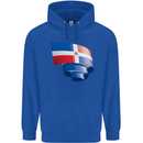 Curled Dominican Republic Flag Dominicanos Day Childrens Kids Hoodie Royal Blue