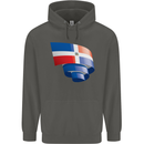 Curled Dominican Republic Flag Dominicanos Day Childrens Kids Hoodie Storm Grey