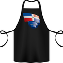 Curled Dominican Republic Flag Dominicanos Day Cotton Apron 100% Organic Black