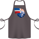 Curled Dominican Republic Flag Dominicanos Day Cotton Apron 100% Organic Dark Grey