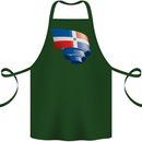 Curled Dominican Republic Flag Dominicanos Day Cotton Apron 100% Organic Forest Green