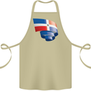 Curled Dominican Republic Flag Dominicanos Day Cotton Apron 100% Organic Khaki