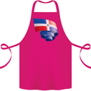 Curled Dominican Republic Flag Dominicanos Day Cotton Apron 100% Organic Pink