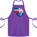 Curled Dominican Republic Flag Dominicanos Day Cotton Apron 100% Organic Purple