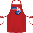 Curled Dominican Republic Flag Dominicanos Day Cotton Apron 100% Organic Red