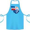 Curled Dominican Republic Flag Dominicanos Day Cotton Apron 100% Organic Turquoise