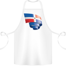 Curled Dominican Republic Flag Dominicanos Day Cotton Apron 100% Organic White