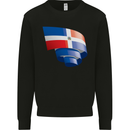 Curled Dominican Republic Flag Dominicanos Day Kids Sweatshirt Jumper Black