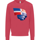Curled Dominican Republic Flag Dominicanos Day Kids Sweatshirt Jumper Heliconia