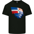 Curled Dominican Republic Flag Dominicanos Day Kids T-Shirt Childrens Black