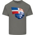Curled Dominican Republic Flag Dominicanos Day Kids T-Shirt Childrens Charcoal