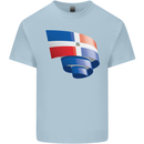 Curled Dominican Republic Flag Dominicanos Day Kids T-Shirt Childrens Light Blue
