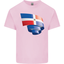 Curled Dominican Republic Flag Dominicanos Day Kids T-Shirt Childrens Light Pink