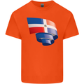 Curled Dominican Republic Flag Dominicanos Day Kids T-Shirt Childrens Orange